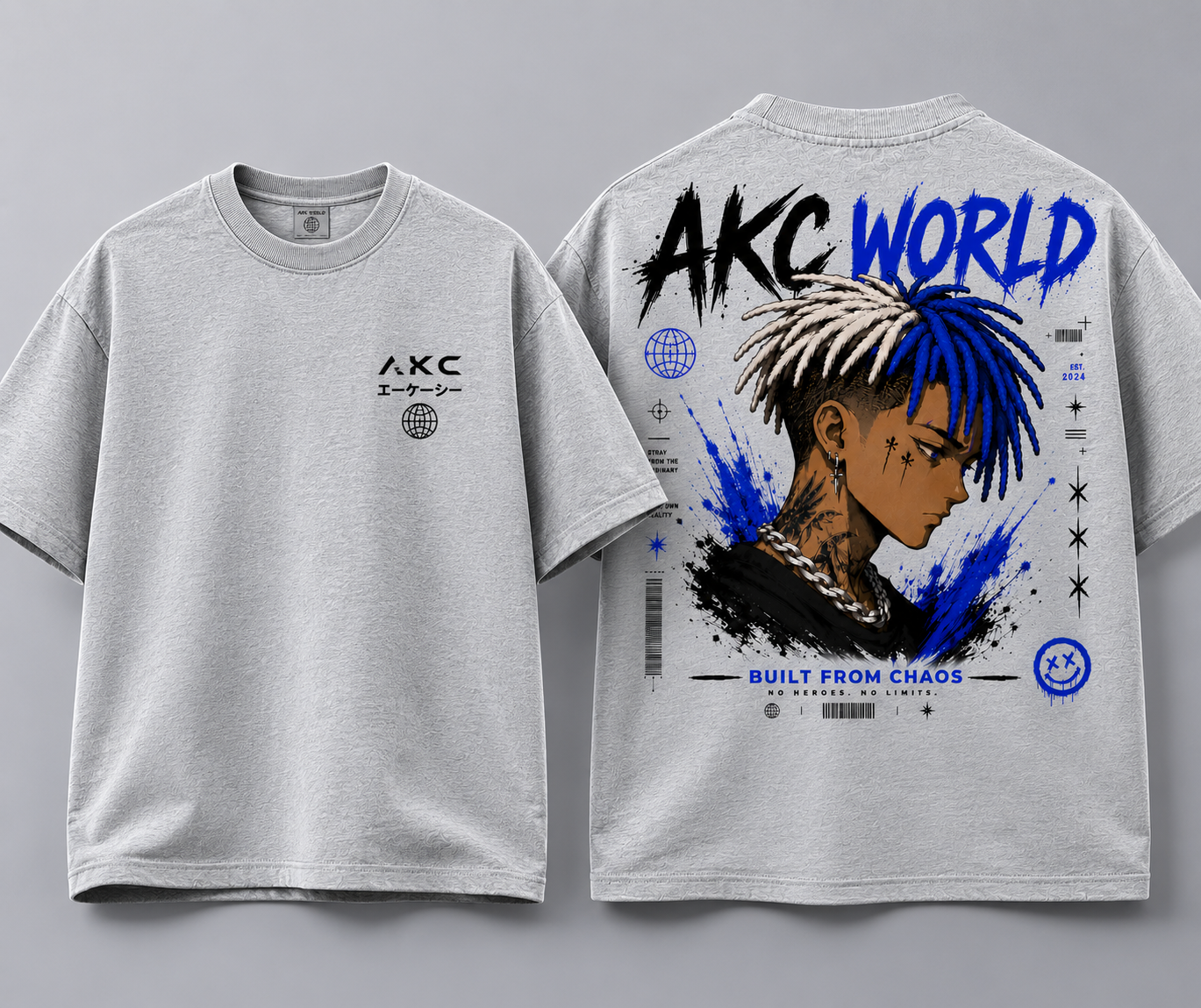 AKC World Oversize T-Shirt – Built From Chaos Streetwear Edition