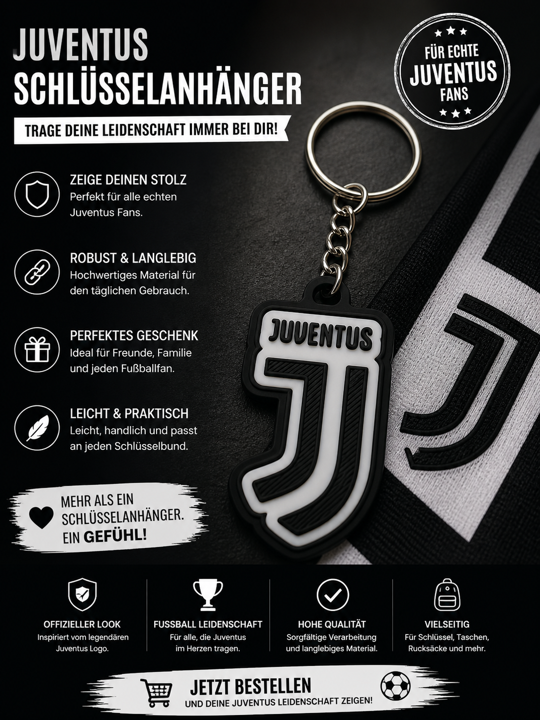 Juventus Schlüsselanhänger – Zeige deine Leidenschaft überall