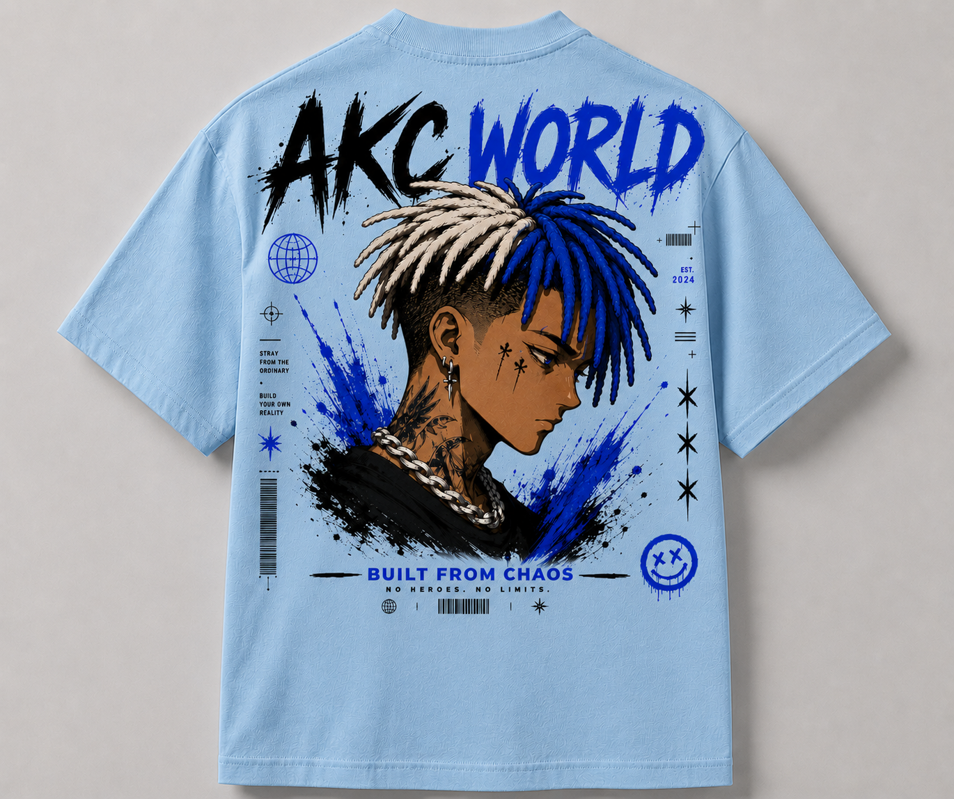 AKC World Oversize T-Shirt – Built From Chaos Streetwear Edition