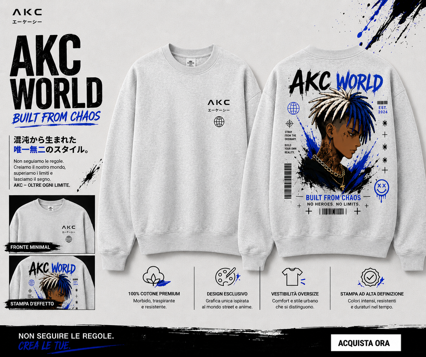 Felpa Oversize AKC World – Built From Chaos